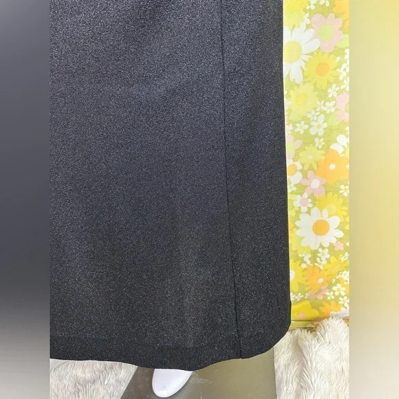 Vintage 70’s Black Shimmer Maxi Skirt - Picture 4 of 12